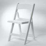 white folding garden chair