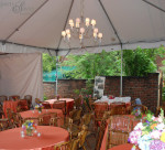 Frame Tent with Hanging Chandelier