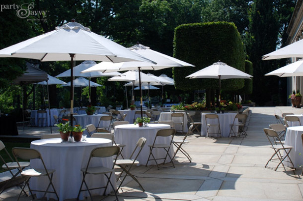 Guest Seating with Umbrella Tables