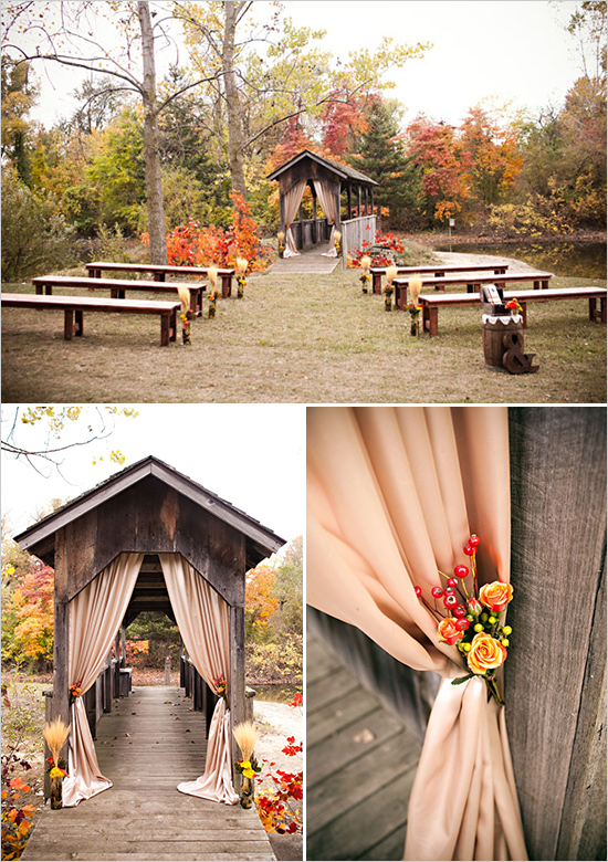 fall wedding ceremony seating