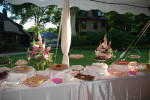 pink cookie table
