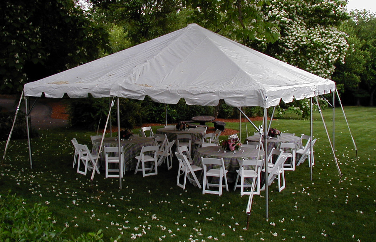 16 by 16 Party Canopy and White Frame Tent Layouts PartySavvy