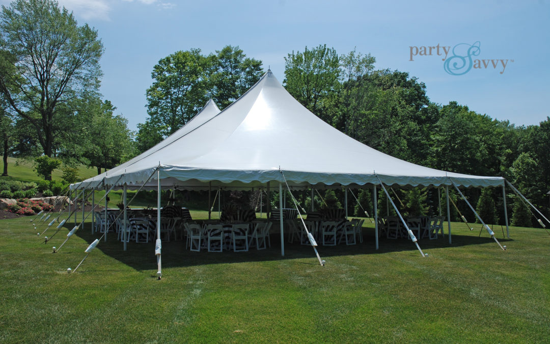 black and white graduation party tent