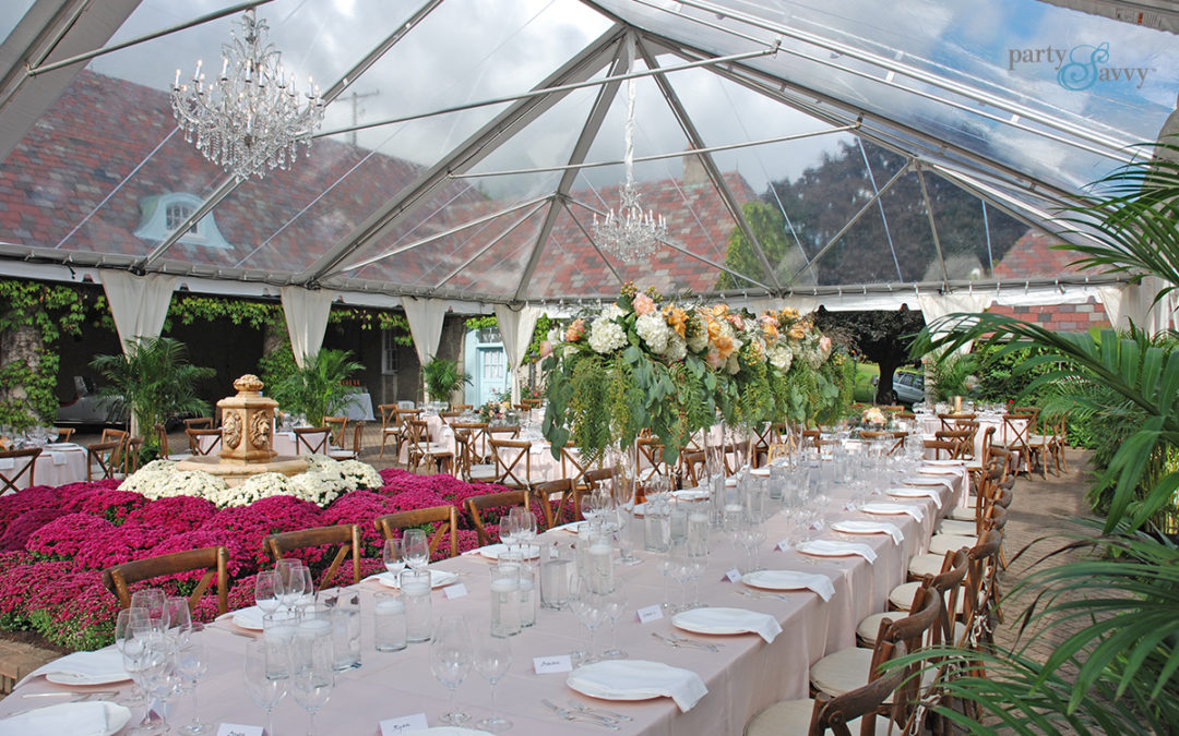 splendid september wedding reception clear top tent