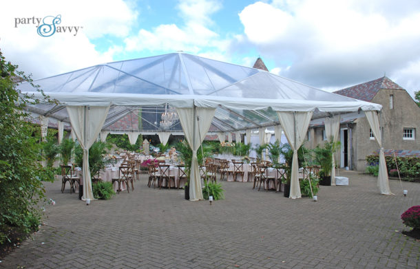clear top tent wedding reception