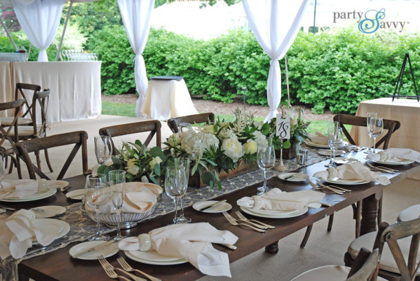 all white wedding banquet table