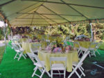 tent perimeter lighting yellow table linens
