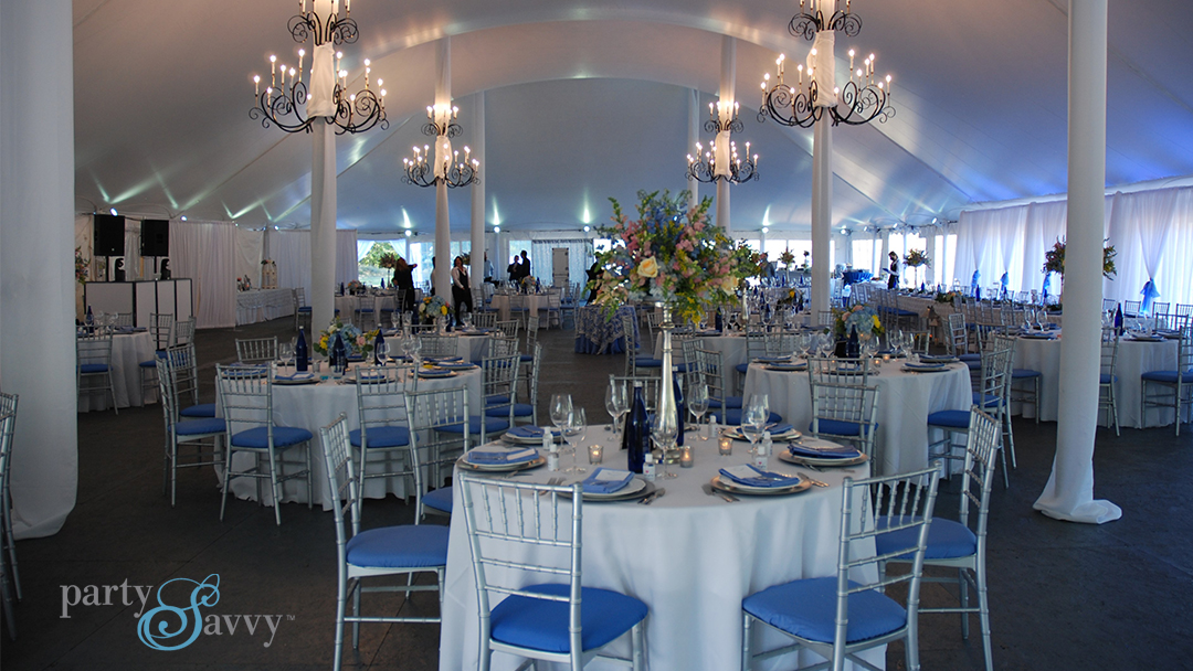 Blue & White Tented Wedding on Family Property
